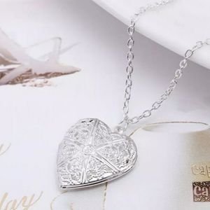 NEW Silver Heart Locket Pendant Necklace